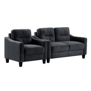 English Elm Couch Luxurious Velvet Loveseat For Small Spaces - Modern Mid-Century Style For Living Rooms & Offices W2121137533