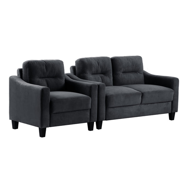 English Elm Couch Luxurious Velvet Loveseat For Small Spaces - Modern Mid-Century Style For Living Rooms & Offices W2121137533
