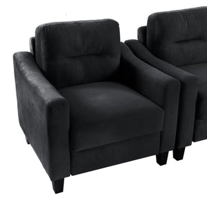 English Elm Couch Compact Velvet Loveseat - Stylish Mid-Century Modern Seating For Small Spaces & Offices W2121137529