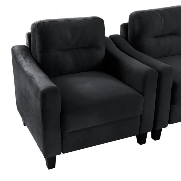 English Elm Couch Compact Velvet Loveseat - Stylish Mid-Century Modern Seating For Small Spaces & Offices W2121137529