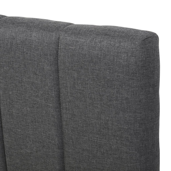 English Elm Twin Upholstered Platform Bed with Trundle & 3 Drawers, Linen Upholstery, Sturdy Wood Frame, Space-Saving Design Gray SF000049AAE