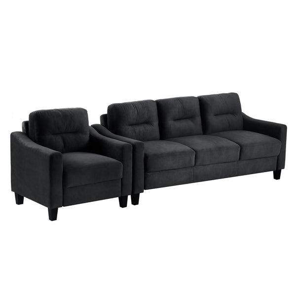 English Elm Couch Luxurious Velvet Loveseat - Stylish Mid-Century Design For Compact Living Rooms & Offices W2121137534