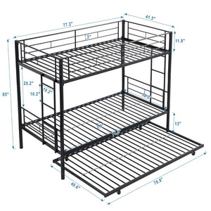 English Elm Twin Over Steel Bunk Bed with Pull Out Trundle Stair Access Kids Room W311120500