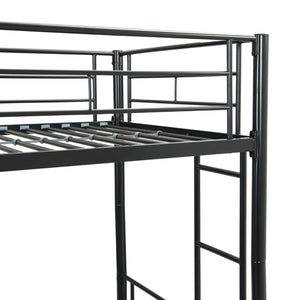 English Elm Twin Over Steel Bunk Bed with Pull Out Trundle Stair Access Kids Room W311120500