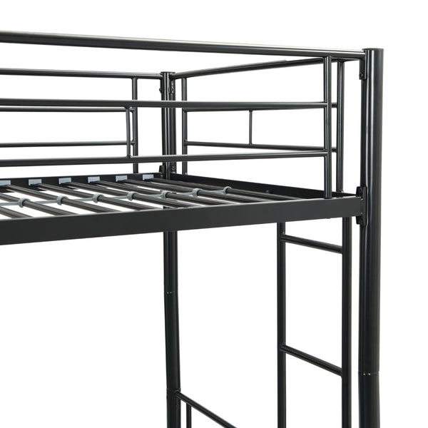 English Elm Twin Over Steel Bunk Bed with Pull Out Trundle Stair Access Kids Room W311120500