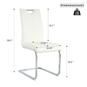 English Elm Modern Faux Leather Dining Side Chairs with Chrome Legs Ergonomic Set of 2 W210127287