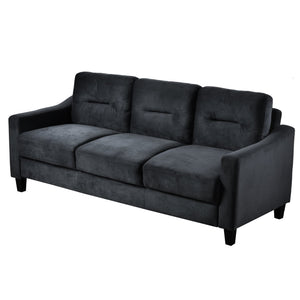 English Elm Couch Luxurious Velvet Loveseat - Stylish Mid-Century Design For Compact Living Rooms & Offices W2121137534