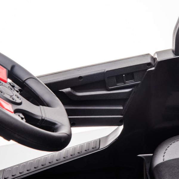 English Elm 12v Kids Electric Ride on Utv with Led Lights Horn Safety Belt and Forward Reverse Black+Red W2181137667