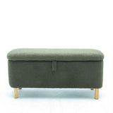 Hearth and Haven Basics Upholstered Storage Ottoman and Entryway Bench Green W1805137542
