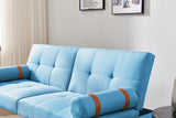 Christopher Knight Home® - Noble House - Convertible Sofa Bed Futon With Solid Wood Legs Linen Fabric Blue