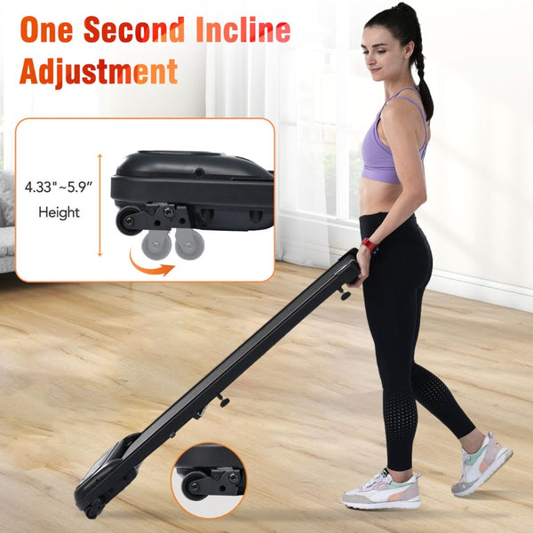 English Elm New Walking Pad Treadmill with Wrist Remote Incline and 265 Lb Capacity for Home Office MS312895AAB