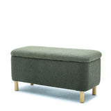 Hearth and Haven Basics Upholstered Storage Ottoman and Entryway Bench Green W1805137542