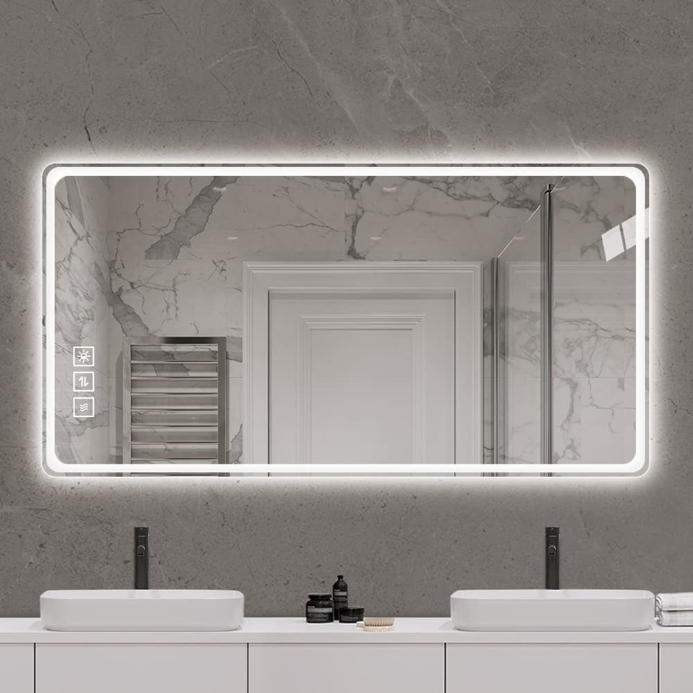 English Elm 40x32 Frameless Led Vanity Mirror Anti-fog Front Lit Bathroom Wall Mount Dimmable W2071137652