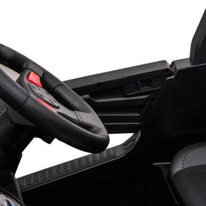 English Elm 12v Kids Electric Ride on Utv with Led Lights Horn Safety Belt and Forward Reverse Black+Blue W2181137739