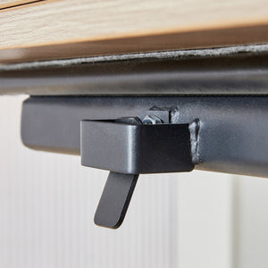 English Elm Modern multifunctional lifting table with 4 dark gray linen chairs, adjustable height, MDF top, sleek black legs — versatile dining and coffee set (W1151S00748) W1151S03835