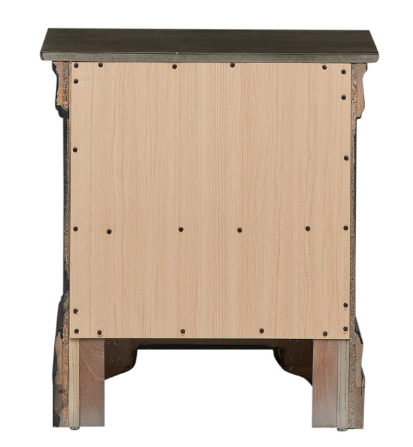 English Elm Elegant Croc-Textured Nightstand with Drawer for Space-Saving Storage, Modern Particleboard Design, 25"H x 27"W x 16"D Gray 30 L x 25 W x 20 H B078107846