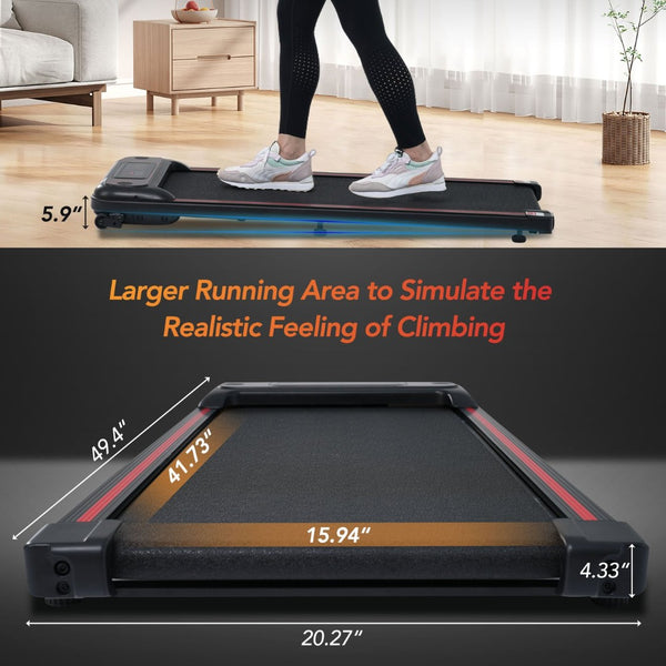 English Elm New Walking Pad Treadmill with Wrist Remote Incline and 265 Lb Capacity for Home Office MS312895AAB