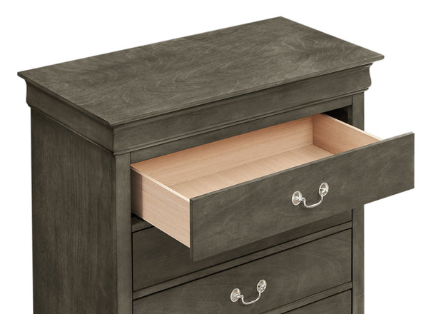 English Elm Stylish Traditional Gray Storage Chest with 48"H x 31"W x 16"D Durable Particle Board, No Assembly Needed B078107844