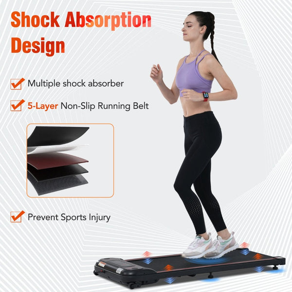 English Elm New Walking Pad Treadmill with Wrist Remote Incline and 265 Lb Capacity for Home Office MS312895AAB