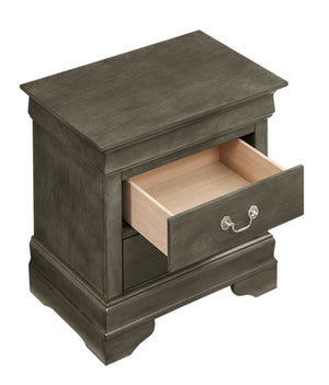 English Elm Elegant Croc-Textured Nightstand with Drawer for Space-Saving Storage, Modern Particleboard Design, 25"H x 27"W x 16"D Gray 30 L x 25 W x 20 H B078107846