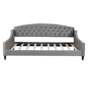 English Elm Modern Luxury Tufted Button Daybed Full Size Upholstered Wingback with Deep Tufting and Piped Edges Gray GX001009AAE-1