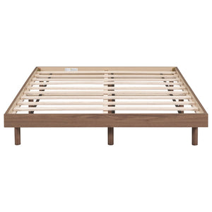 English Elm Modern Floating Twin Platform Bed Rubberwood Legs Low Profile Minimalist Frame Walnut W697123293