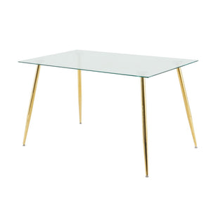 English Elm T1737-7 Tempered Glass Desk Top with Lacquered Legs for Modern Home Office W210121877