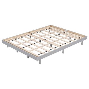 English Elm Modern Floating Queen Platform Bed Low Profile Grey Rubberwood Legs Sleek Minimalist Frame W697123295