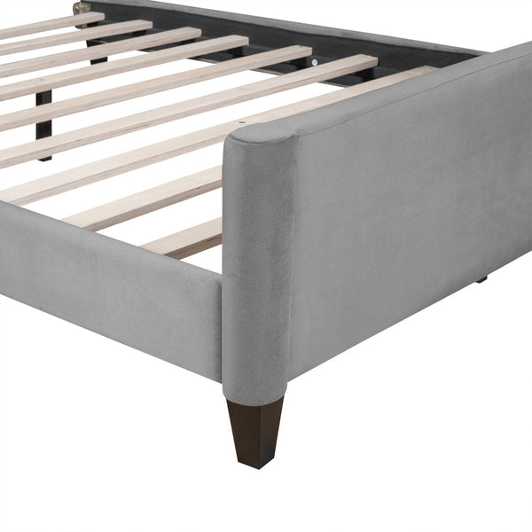 English Elm Modern Luxury Tufted Button Daybed Full Size Upholstered Wingback with Deep Tufting and Piped Edges Gray GX001009AAE-1