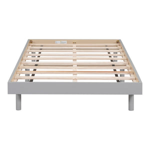 English Elm Modern Floating Twin Platform Bed Rubberwood Legs Low Profile Minimalist Frame Grey W697123289