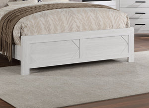 English Elm White Tall Panel Eastern King Bed Soaring Headboard Transitional Farmhouse Bedroom Frame B011S02091