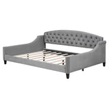 Hearth and Haven Vortex Full Size Upholstered Daybed with Button Tufted Headboard, Grey GX001009AAE