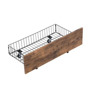 English Elm Twin Twin Size Metal Platform Bed with MDF Headboard, 2 Underbed Storage Drawers & Rotating TV Mount, Black - Low-Profile Modern Design WF309871AAB