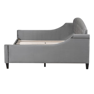 English Elm Modern Luxury Tufted Button Daybed Full Size Upholstered Wingback with Deep Tufting and Piped Edges Gray GX001009AAE-1