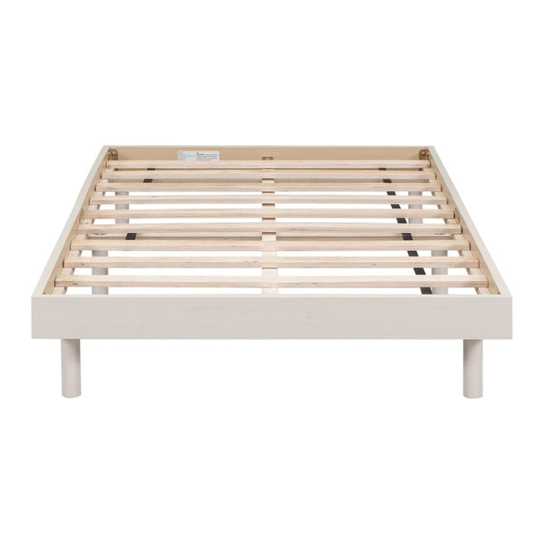 English Elm Modern Floating Twin Platform Bed Rubberwood Legs Low Profile Minimalist Frame White Washed W697123288