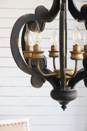 English Elm 3 Light Whitewash Fir Wood Drum Chandelier Iron Accents Farmhouse Foyer Dining W2078137918
