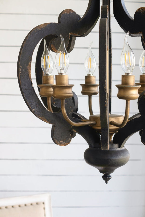 English Elm 3 Light Whitewash Fir Wood Drum Chandelier Iron Accents Farmhouse Foyer Dining W2078137918
