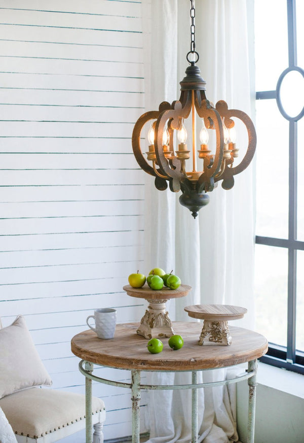 English Elm 3 Light Whitewash Fir Wood Drum Chandelier Iron Accents Farmhouse Foyer Dining W2078137918