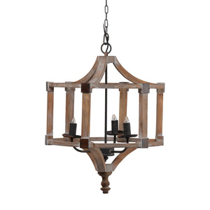 English Elm 3 Light Whitewash Fir Wood Drum Chandelier Iron Accents Farmhouse Foyer Dining W2078137925