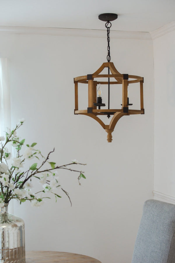 English Elm 3 Light Whitewash Fir Wood Drum Chandelier Iron Accents Farmhouse Foyer Dining W2078137925