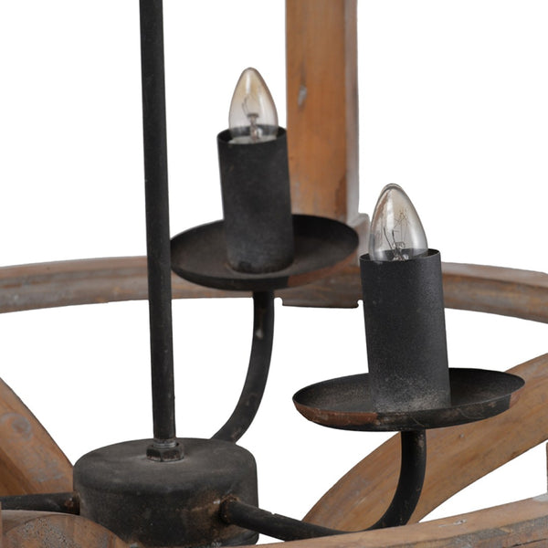 English Elm 3 Light Whitewash Fir Wood Drum Chandelier Iron Accents Farmhouse Foyer Dining W2078137925