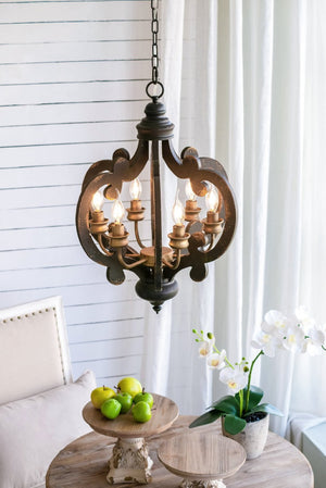 English Elm 3 Light Whitewash Fir Wood Drum Chandelier Iron Accents Farmhouse Foyer Dining W2078137919