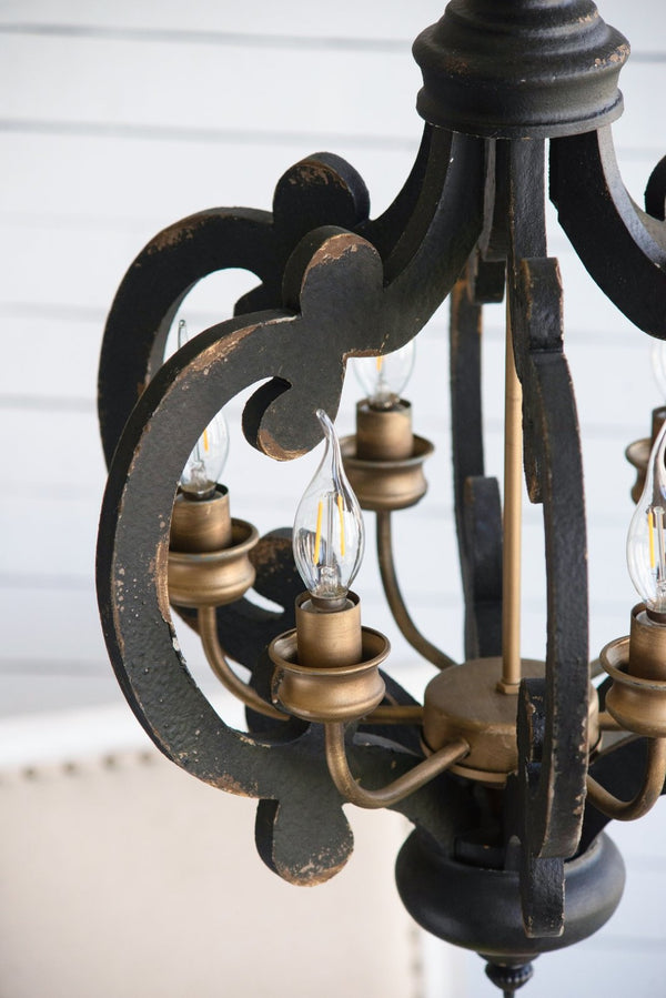 English Elm 3 Light Whitewash Fir Wood Drum Chandelier Iron Accents Farmhouse Foyer Dining W2078137918