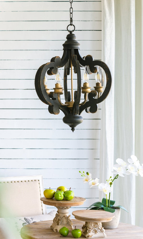 English Elm 3 Light Whitewash Fir Wood Drum Chandelier Iron Accents Farmhouse Foyer Dining W2078137918