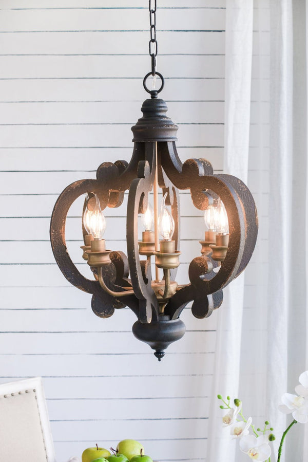 English Elm 3 Light Whitewash Fir Wood Drum Chandelier Iron Accents Farmhouse Foyer Dining W2078137918