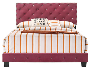 English Elm Charming Velvet Twin Bed with Hidden Storage Drawers, Casual Solid Frame, Easy Assembly Comfort Cherry 24.6 L x 60 W x 5.5 H B078108008