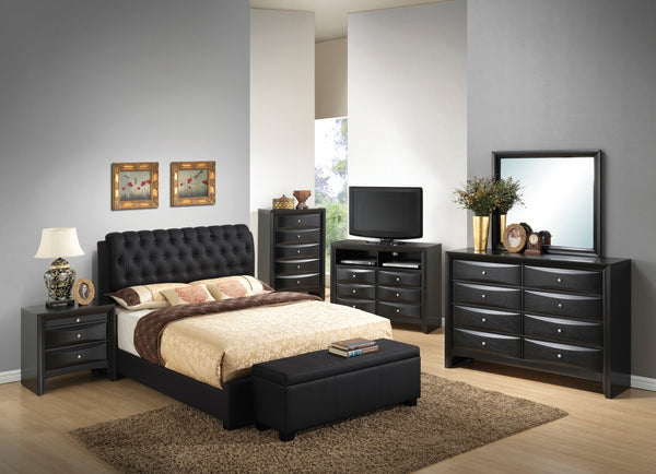 English Elm Elegant Twin Bed with Sturdy PU Frame, Cappuccino Finish, Easy Assembly, Compact 47"H x 42"W x 81"D Black 24 L x 65.5 W x 12 H B078112174