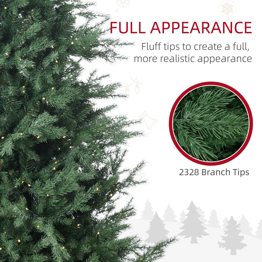 English Elm HOMCOM 6ft Prelit Artificial Christmas Tree with 400 Warm LEDs, 2328 Branches, Auto-Open, 8 Modes W2225137786