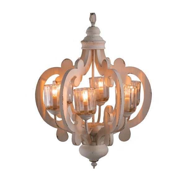 English Elm 3 Light Whitewash Fir Wood Drum Chandelier Iron Accents Farmhouse Foyer Dining W2078137921