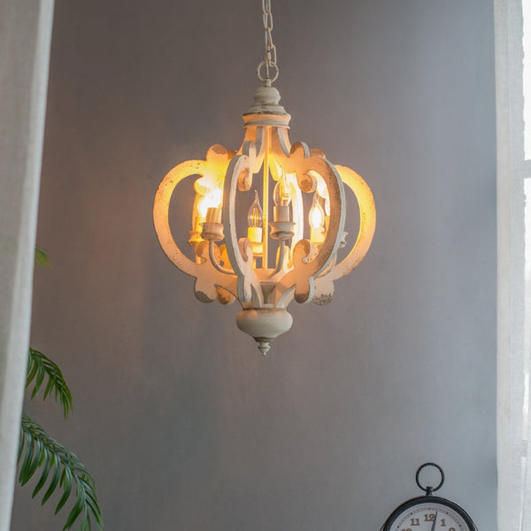 English Elm 3 Light Whitewash Fir Wood Drum Chandelier Iron Accents Farmhouse Foyer Dining W2078137917